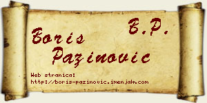 Boris Pažinović vizit kartica